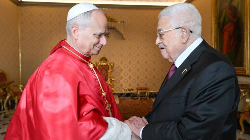 filistin devlet baskani abbas vatikanda papa 14 leo ile gorustu QYP3MXrW.jpg